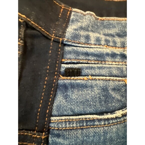 Tractr Jeans Sz 3/26 Color Block 2 Tone Blue Crop Women - Picture 4 of 9